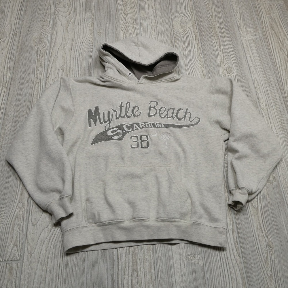 Myrtle Beach Hoodie Adult Small Gray Embroidered Pacific & Co. South Carolina